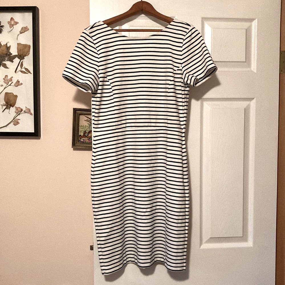 Classic Black & White Striped Dress